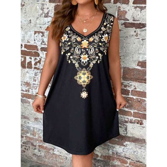 SHEIN - Floral Print Plus Size Tank Dress