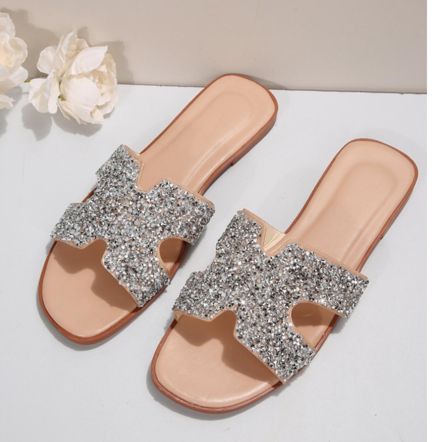 SHEIN - Sparkly Strappy Slipper