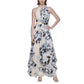 CALVIN KLEIN - Halter Neck Gown with Draped Front & Beading