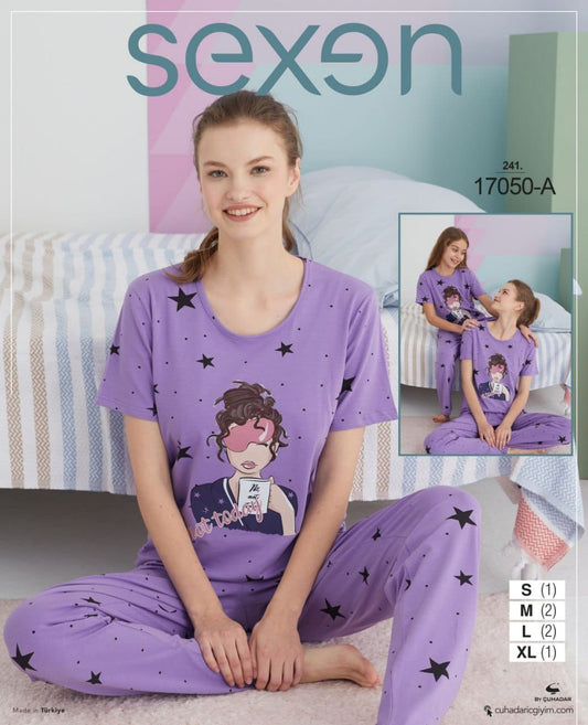 Embraceable Cool Nights Cap Sleeve Popover Pajama Top Finery Ivory Border -  Soma