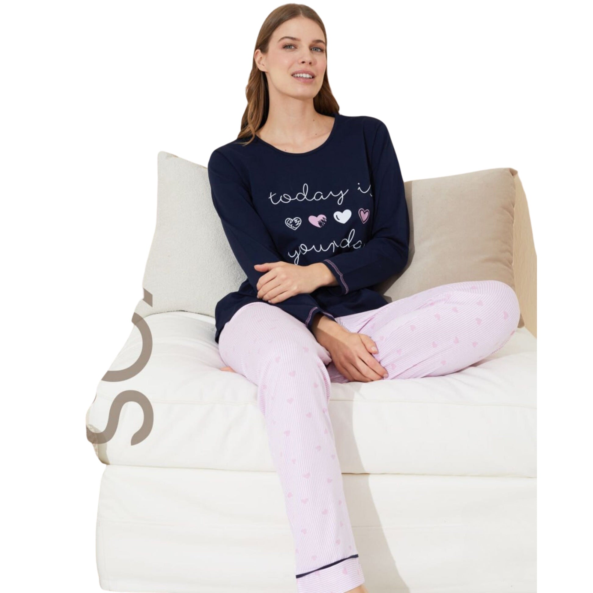 SEXEN Womens Pajama XL / Multi-Color SEXEN - Today Is Your Day’ Hearts Print Set