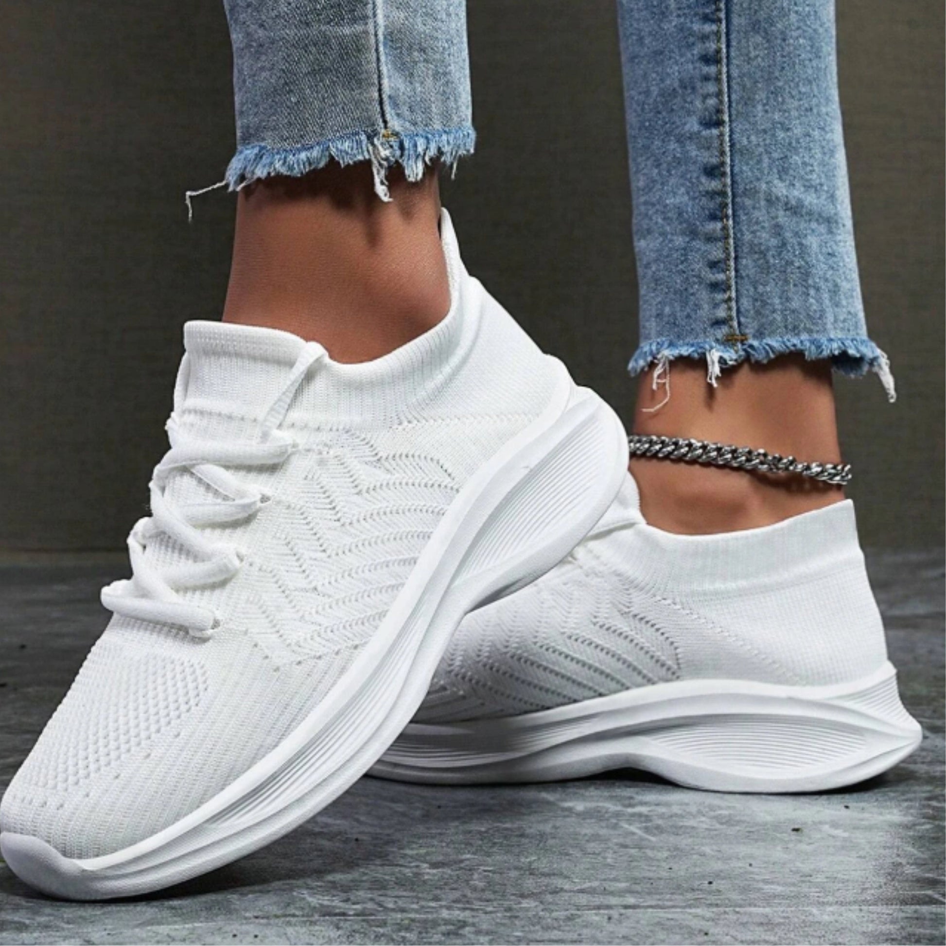 SHEIN Shein Mens Shoes 44 / White SHEIN -  Casual Comfortable Breathable Non-Slip Sneakers Running Shoes