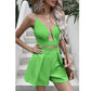 SHEIN Shein Women Sets M / Green / 38 SHEIN - Cut Out Cami Top & Fold Pleated Shorts