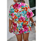 SHEIN Shein Women Sets XXL / Multi-Color / 36 SHEIN - Floral Print Open Front Blouse & Shorts Set