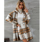 SHEIN Shein Women Sets S / Multi-Color / 36 SHEIN -  Plaid Print Button Front Overcoat & Skirt