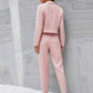 SHEIN Shein Women Sets M / Pink / 38 SHEIN - Short Blazer Jacket And Pleated Front Pocket Straight Leg Pants Suit