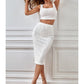 SHEIN Shein Women Sets XS / White / 34 SHEIN - Textured tank top and skirt set