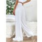 SHEIN Shein Womens Bottoms XS / White / 34 SHEIN - EZwear Solid Knot Waist Wide Leg pants