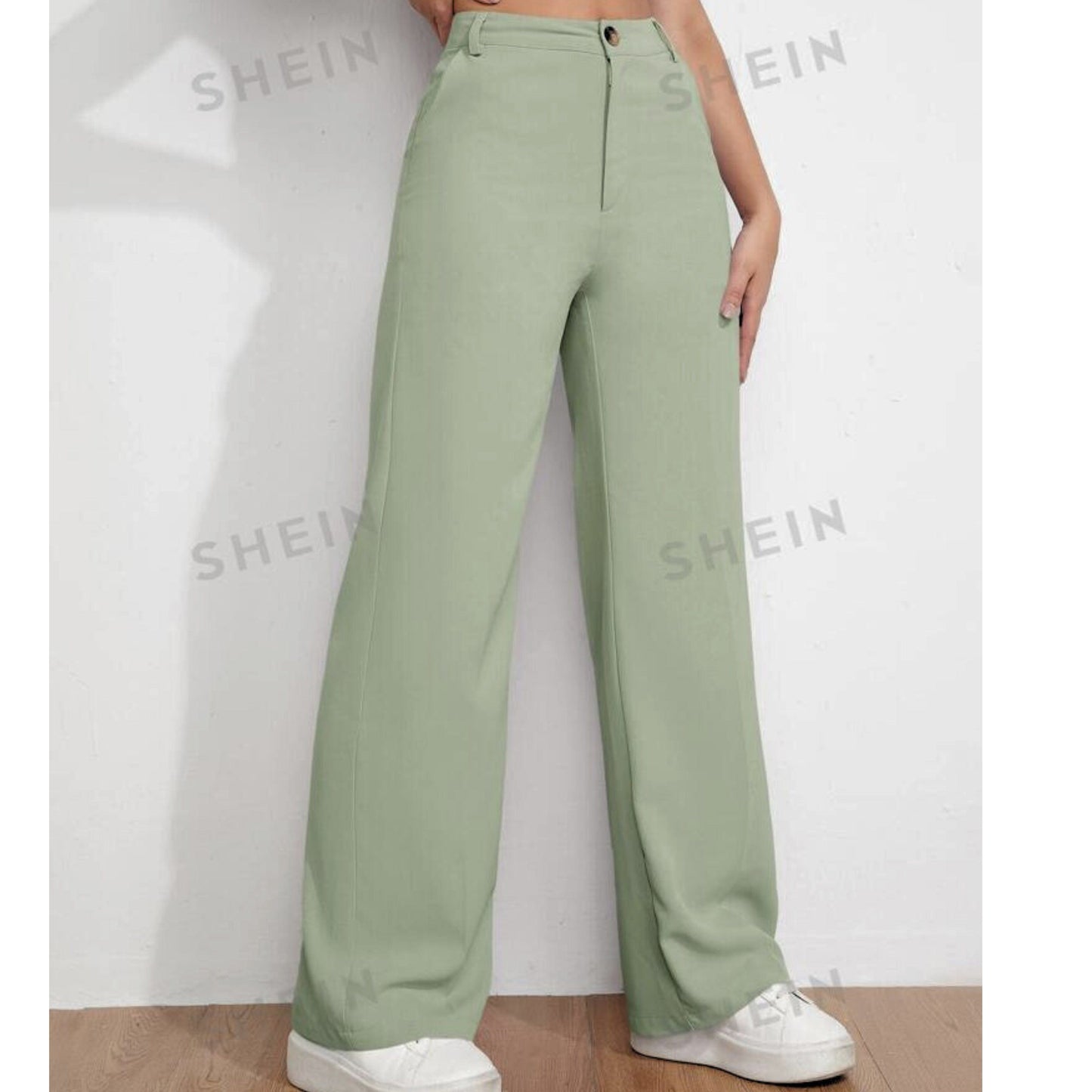 SHEIN Shein Womens Bottoms XS / Green / 34 SHEIN -  EZwear Straight leg Pants