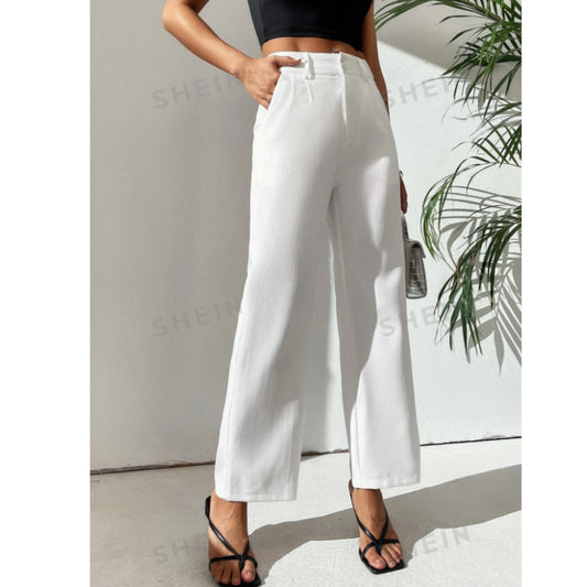 SHEIN Shein Womens Bottoms XXS / White / 24 SHEIN - PETITE Solid Button Front Pants