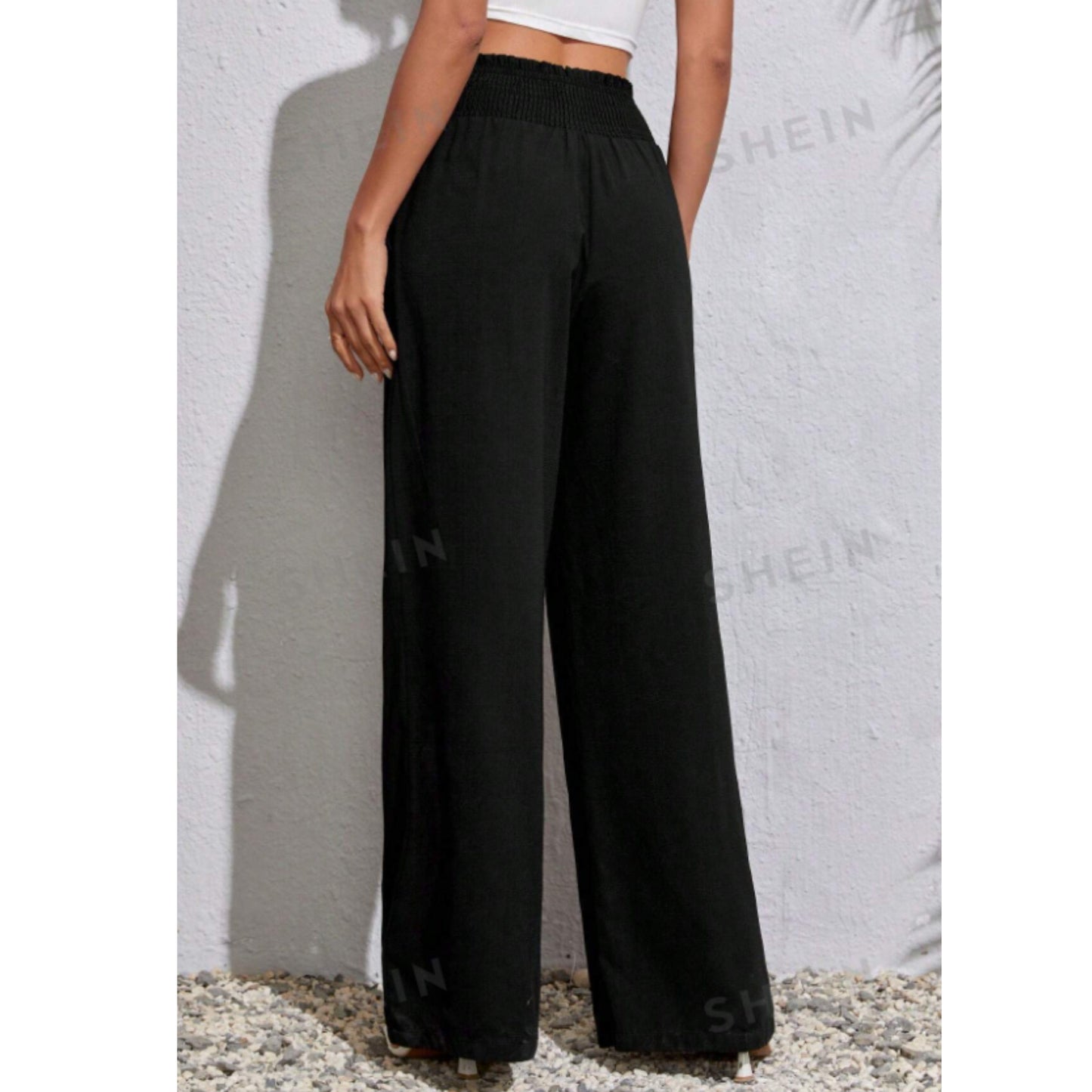 SHEIN Shein Womens Bottoms XL / Black / 32 SHEIN - Tall Solid Wide Leg Pants