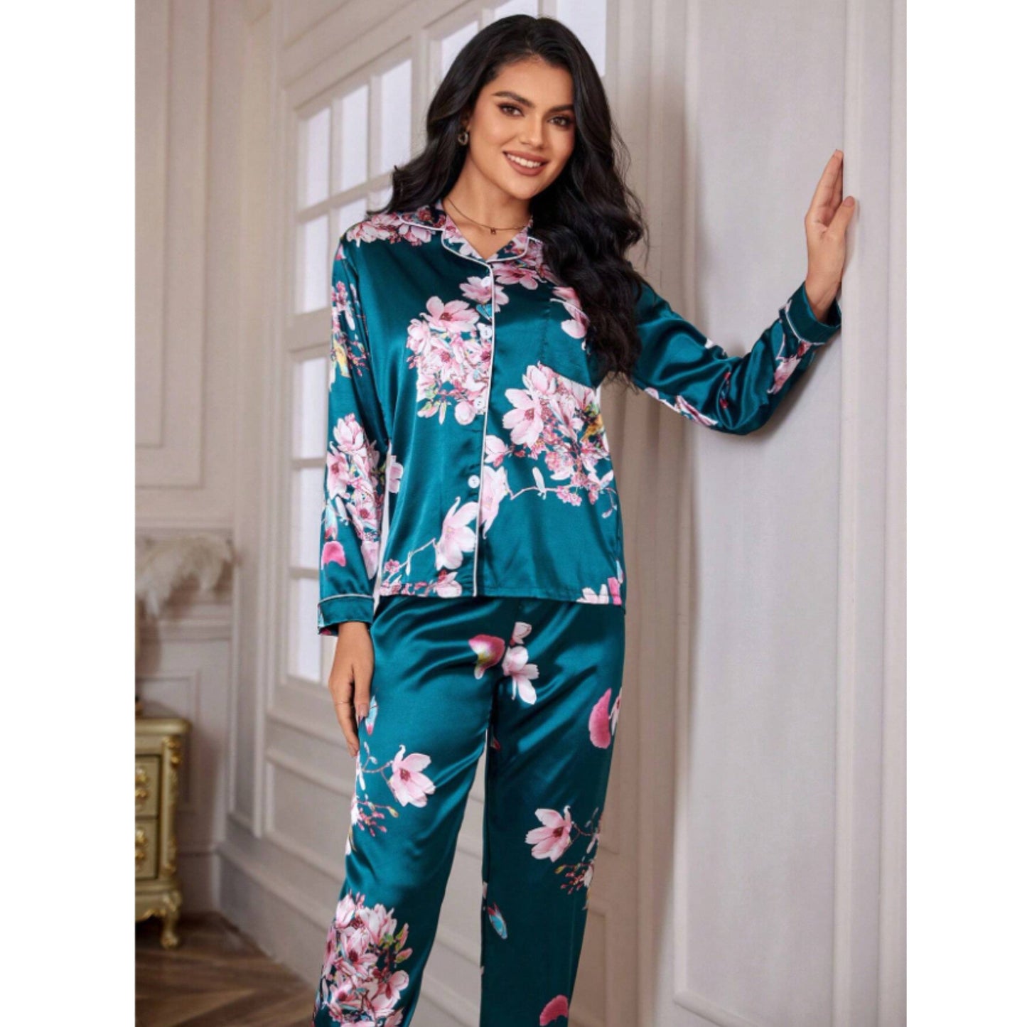 SHEIN Shein Womens Pajama XL / Multi-Color SHEIN - Floral print pajamas