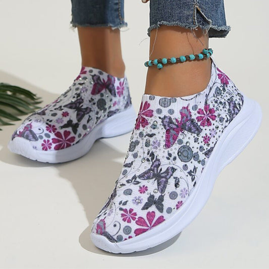 SHEIN Shein Womens Shoes 39 / Multi-Color All Over Printed Pull On Sneakers