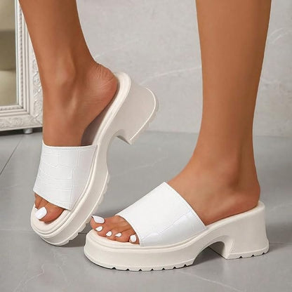 SHEIN Shein Womens Shoes 36 / White SHEIN - Casual Large Slipper with Thick Soles and Thick Heels for Women