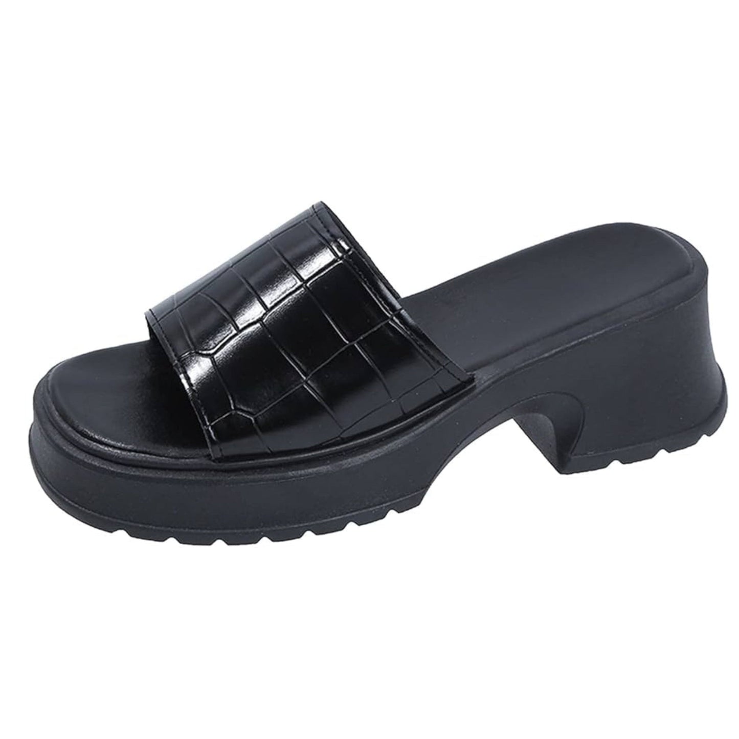 SHEIN Shein Womens Shoes 36 / Black SHEIN - Casual Large Slipper with Thick Soles and Thick Heels for Women