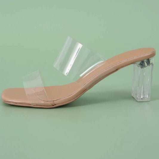 SHEIN Shein Womens Shoes 38 / Transparent SHEIN - Clear Minimalist Mule Sandals