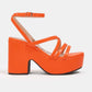 SHEIN Shein Womens Shoes 38 / Orange SHEIN - Criss Cross Thick Sole Sandals