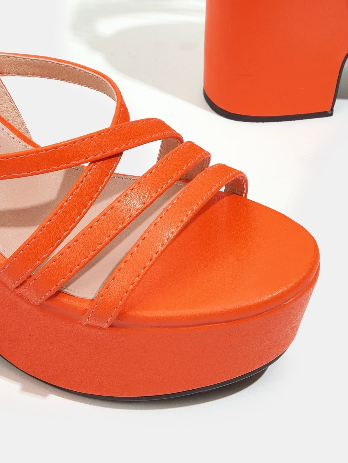 SHEIN Shein Womens Shoes 38 / Orange SHEIN - Criss Cross Thick Sole Sandals