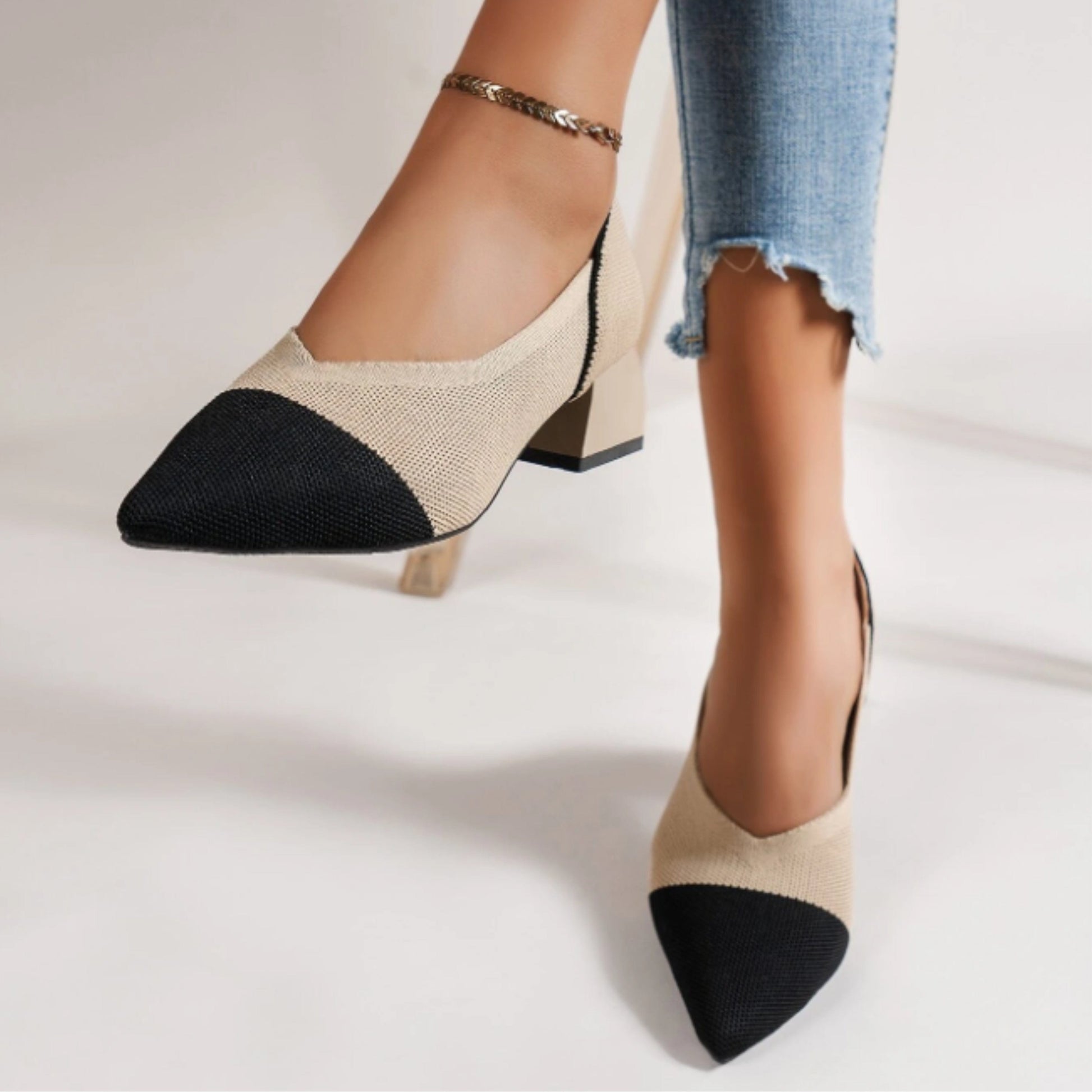 SHEIN Shein Womens Shoes 39 / Multi-Color SHEIN - Pointed toe color block heel