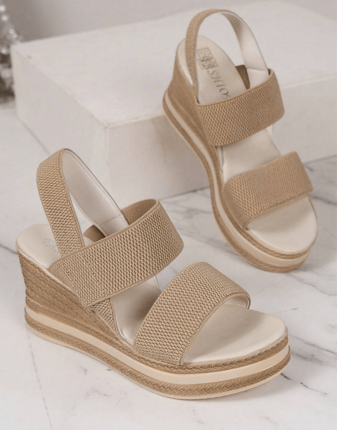 SHEIN Shein Womens Shoes 36 / Beige SHEIN - Simple Woven Wedge Sandal