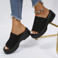 SHEIN Shein Womens Shoes 41 / Black SHEIN - Single Band Flatform Slide Sandals