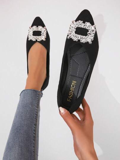 SHEIN Shein Womens Shoes 43 / Black SHEIN - Sparkle buckle flats