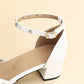 SHEIN Shein Womens Shoes 37 / White SHEIN - Wide Fit Rhinestone & Faux Pearl Heel