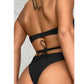 SHEIN Shein Womens Swimwear S / Black SHEIN - Criss Cross Halter Bra & High Cut Bottom