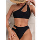 SHEIN Shein Womens Swimwear L / Black SHEIN - Cut Out One Shoulder Bikini