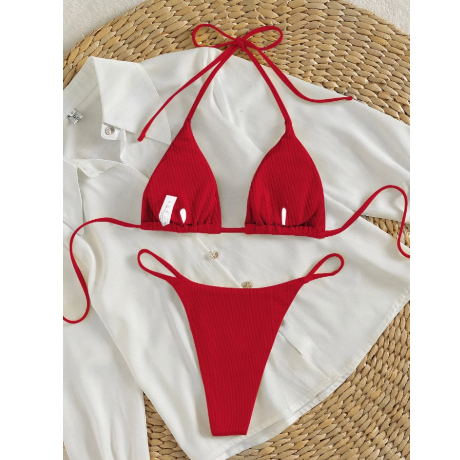 SHEIN Shein Womens Swimwear M / Red SHEIN - Minimalist Bikini