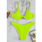 SHEIN Shein Womens Swimwear M / Green SHEIN - Mono Bikini Set Underwired Bra & High Cut Bottom