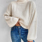 SHEIN Shein Womens Tops S / Off-White SHEIN - Turtleneck Twist Back Bishop Sleeve Sweater