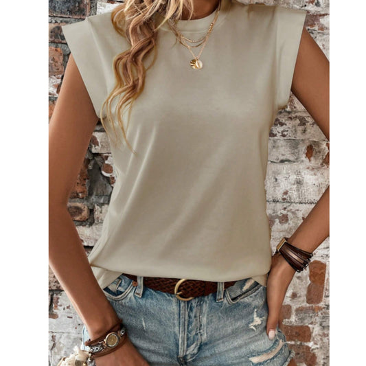 SHEIN - Solid Round Neck T-shirt