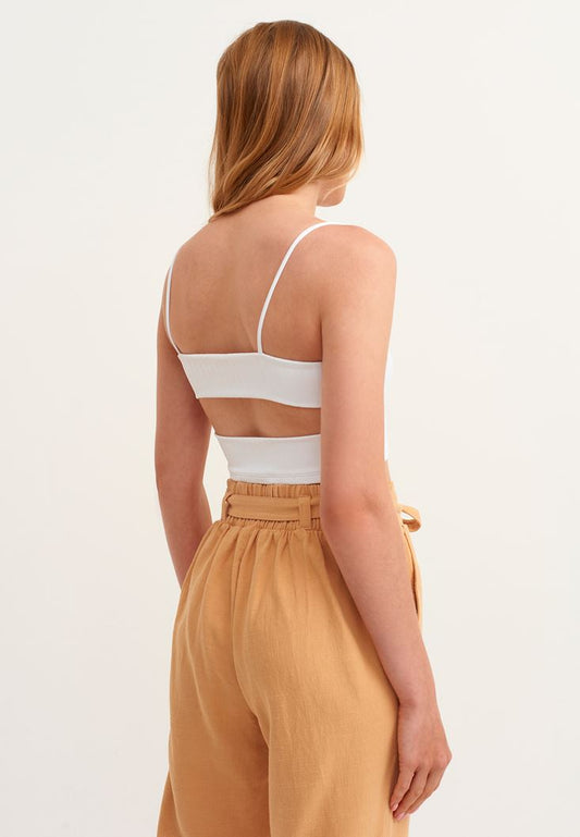 OXXO - Open Back Textured Super Soft Crop Top