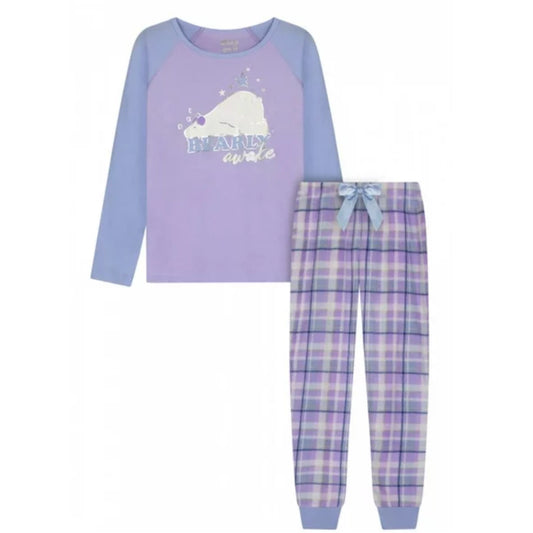 SLEEP ON IT Girls Pajamas L / Purple SLEEP ON IT - Kids - Bearly Awake Soft Fleece 2-Piece Pajama