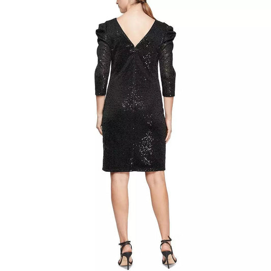 SLNY Womens Dress XL / Black SLNY - Sequined Mini Sheath Dress