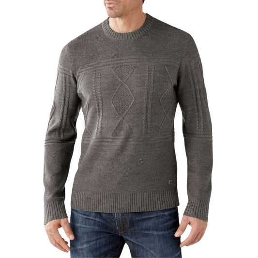 SMART WOOL Mens Tops M / Grey SMART WOOL - Cheyenne Creek Cable Sweater