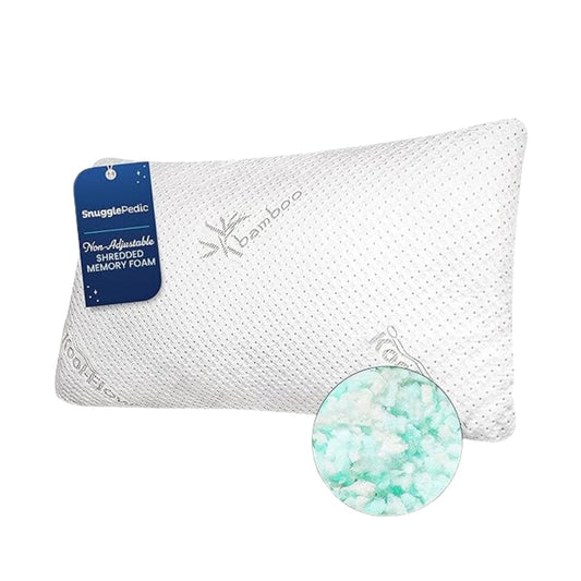 SNUGGLE-PEDIC Pillows King / White SNUGGLE-PEDIC - Bamboo Shredded Memory Foam Pillow