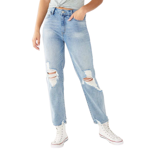 SO Womens Bottoms L / Blue SO -  High-Rise Ankle Straight Jeans