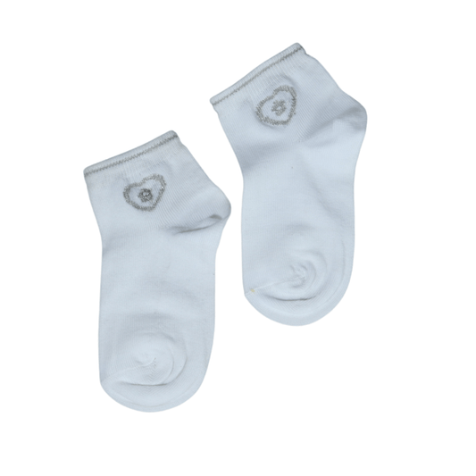 SOCKS LAND Socks 25-27 / White SOCKS LAND - High Cut Heart Detailed Sock