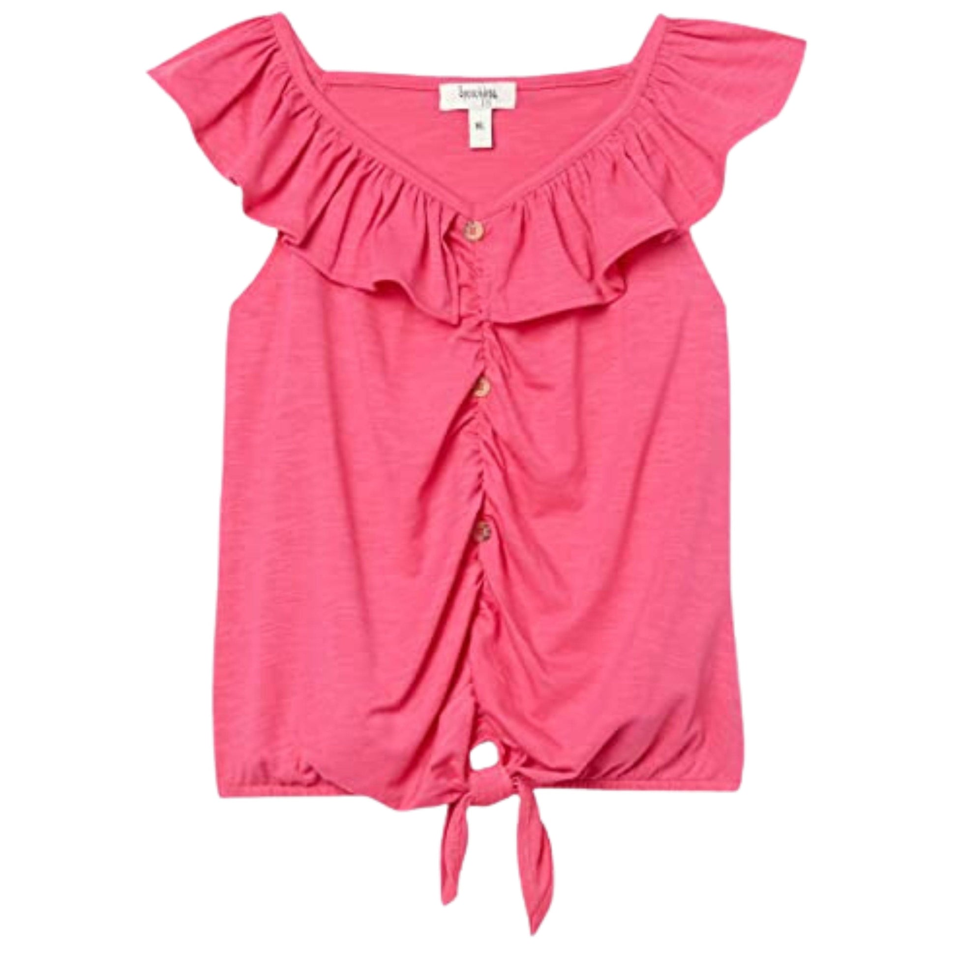 SPEECHLESS Girls Tops XL / Pink SPEECHLESS - KIDS - Tie Front Ruffled Top