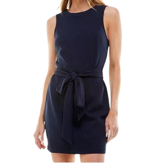 SPEECHLESS Womens Dress XXS / Navy SPEECHLESS - Belted Back-Cutout Dress
