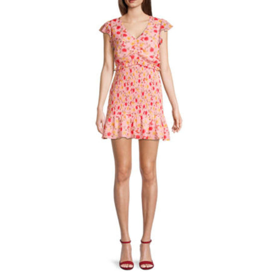 SPEECHLESS Womens Dress M / Multi-Color SPEECHLESS -  Short Sleeve Floral a-Line Dress Juniors