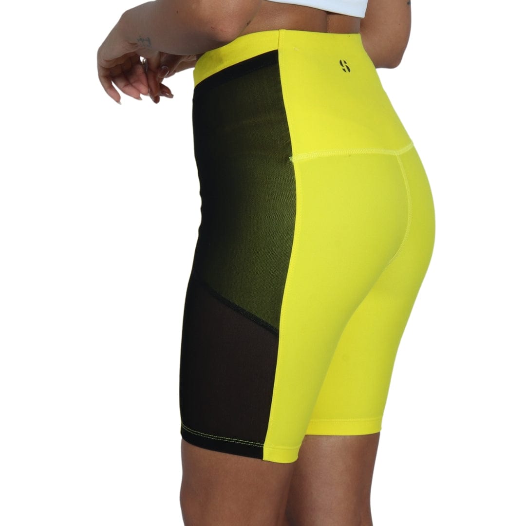SPORTS ILLUSTRATED Womens sports S / Yellow SPORTS ILLUSTRATED - Side Mesh Biker Shorts