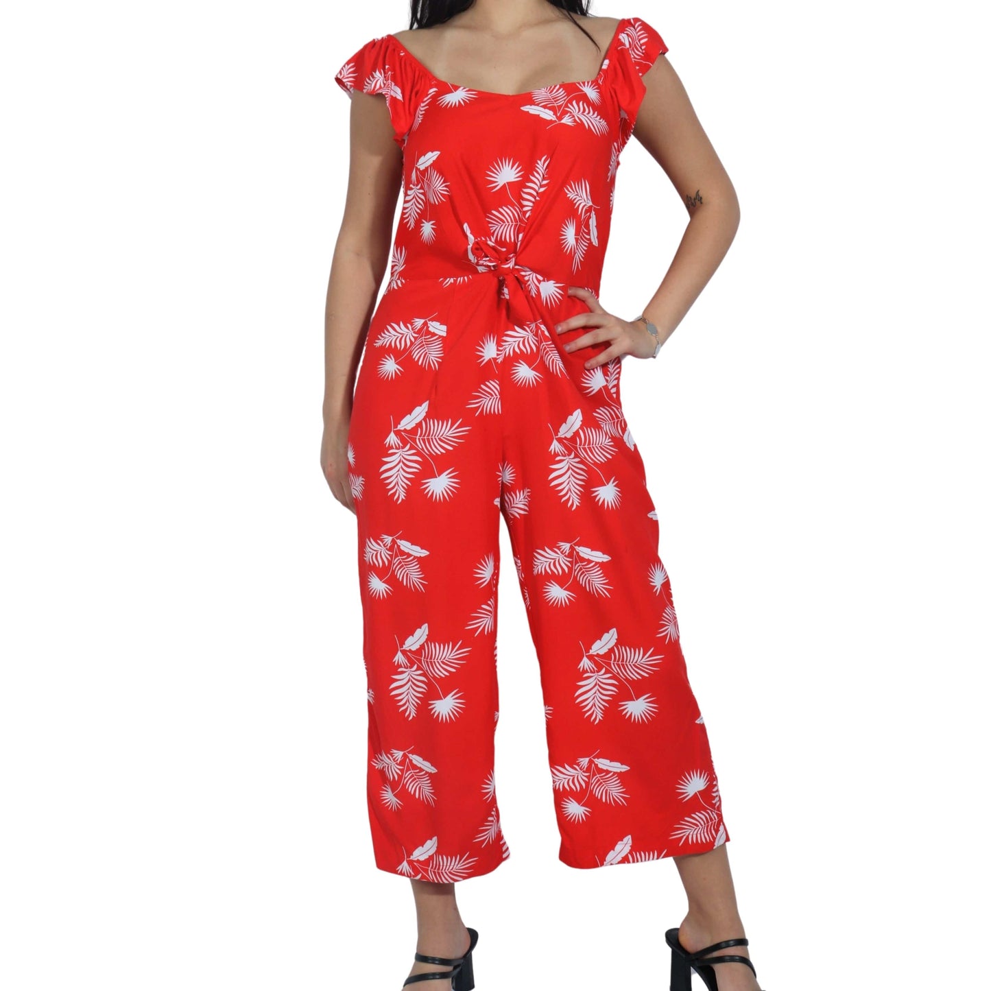 ST. JOHN'S BAY Womens Overall Petite S / Red ST. JOHN'S BAY - Tropical Romper