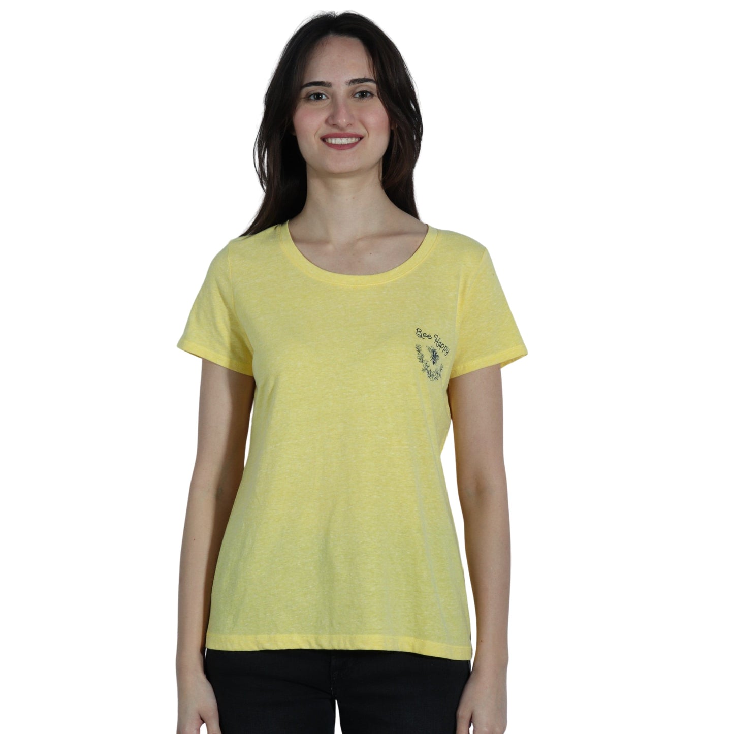 ST.JOHN'S BAY Womens Tops Petite S / Yellow ST.JOHN'S BAY - Crew Neck Short Sleeve T-Shirt