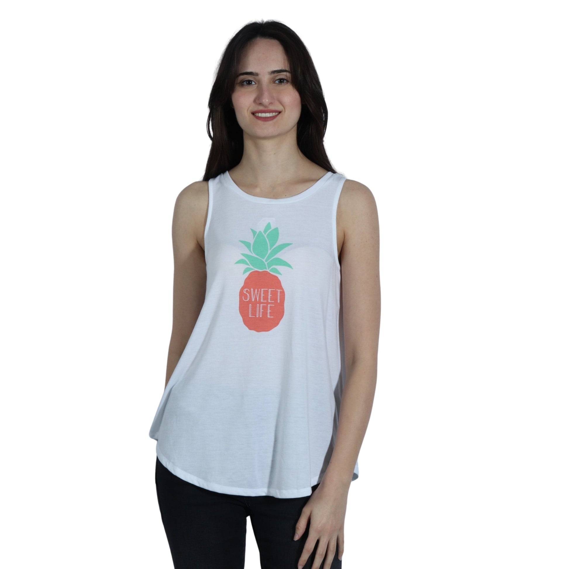 ST.JOHN'S BAY Womens Tops S / White ST.JOHN'S BAY -  Crew Neck Sleeveless Tank Top