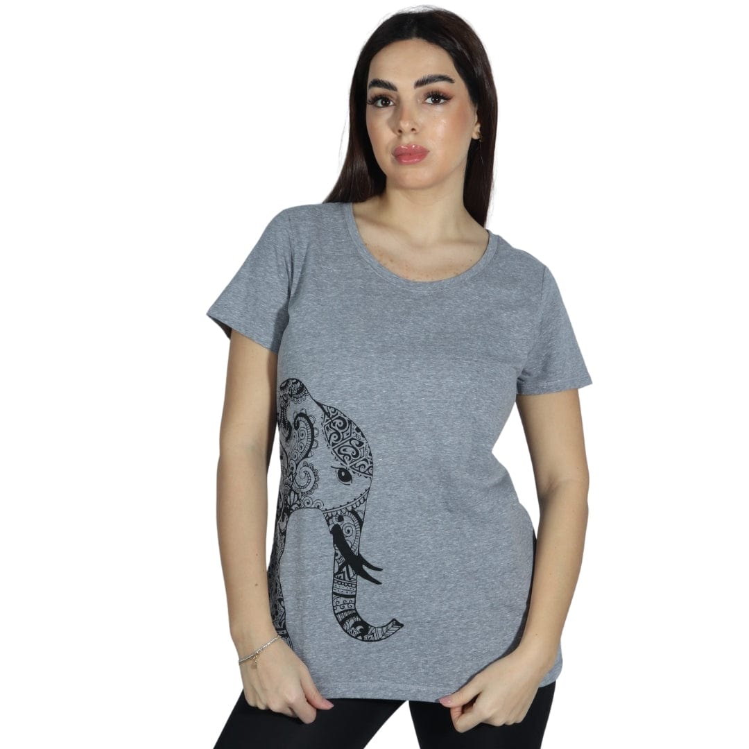 ST.JOHN'S BAY Womens Tops M / Grey ST.JOHN'S BAY - Front AnimalPrinted T-Shirt