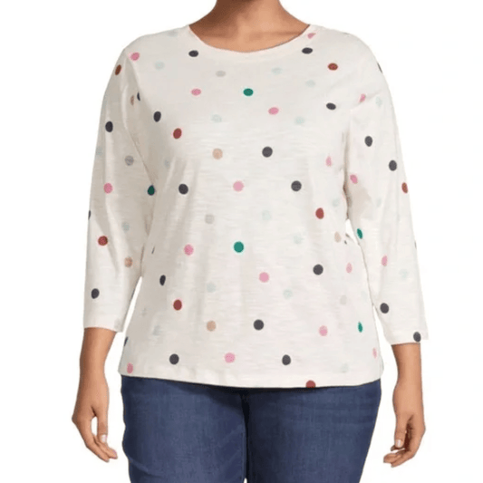 ST.JOHN'S BAY Womens Tops ST.JOHN'S BAY - Polka Dot T-Shirt