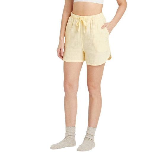 STARS ABOVE Womens Pajama XS / Yellow STARS ABOVE - High Waist Lightweight Pajama Shorts